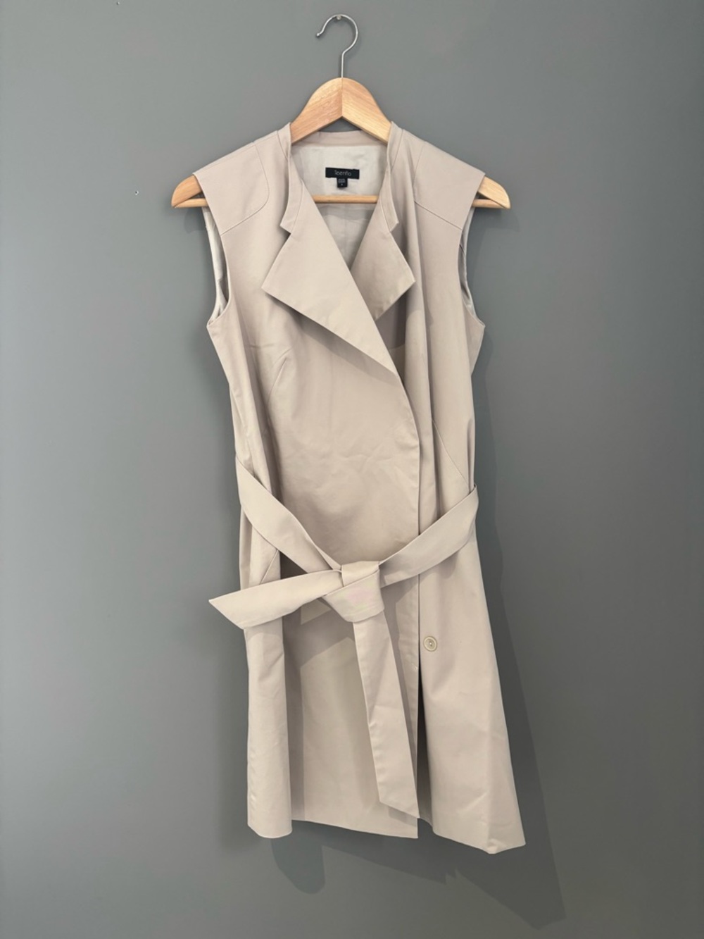 Sleeveless Trench Dress in Light Beige - Teenflo